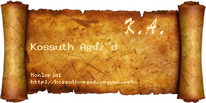 Kossuth Agád névjegykártya